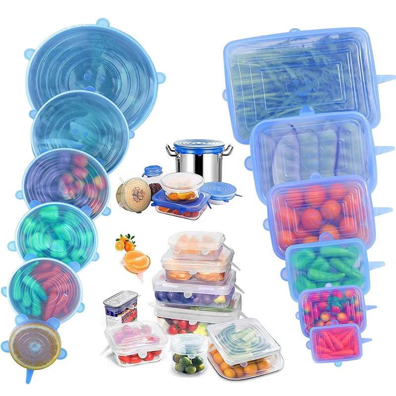 Silicone Cover Stretch Lids Reusable Durable and Expendable Lids Silicone Covers for Fresh Food Leftovers Keep Food Fresh
